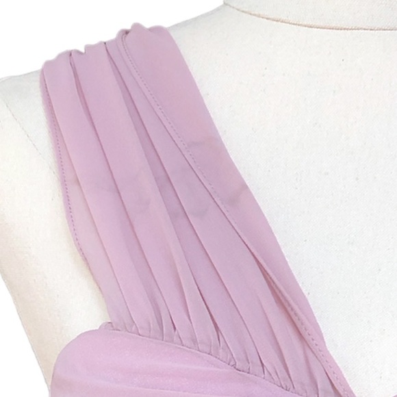 Vintage PACOPM Dusty Pink Strapless Floaty Dress Sheer Fully Lined Floor Length - Picture 7 of 8